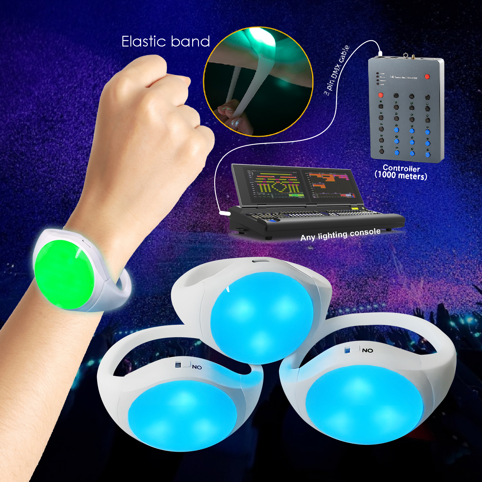 rechrageable led wristband