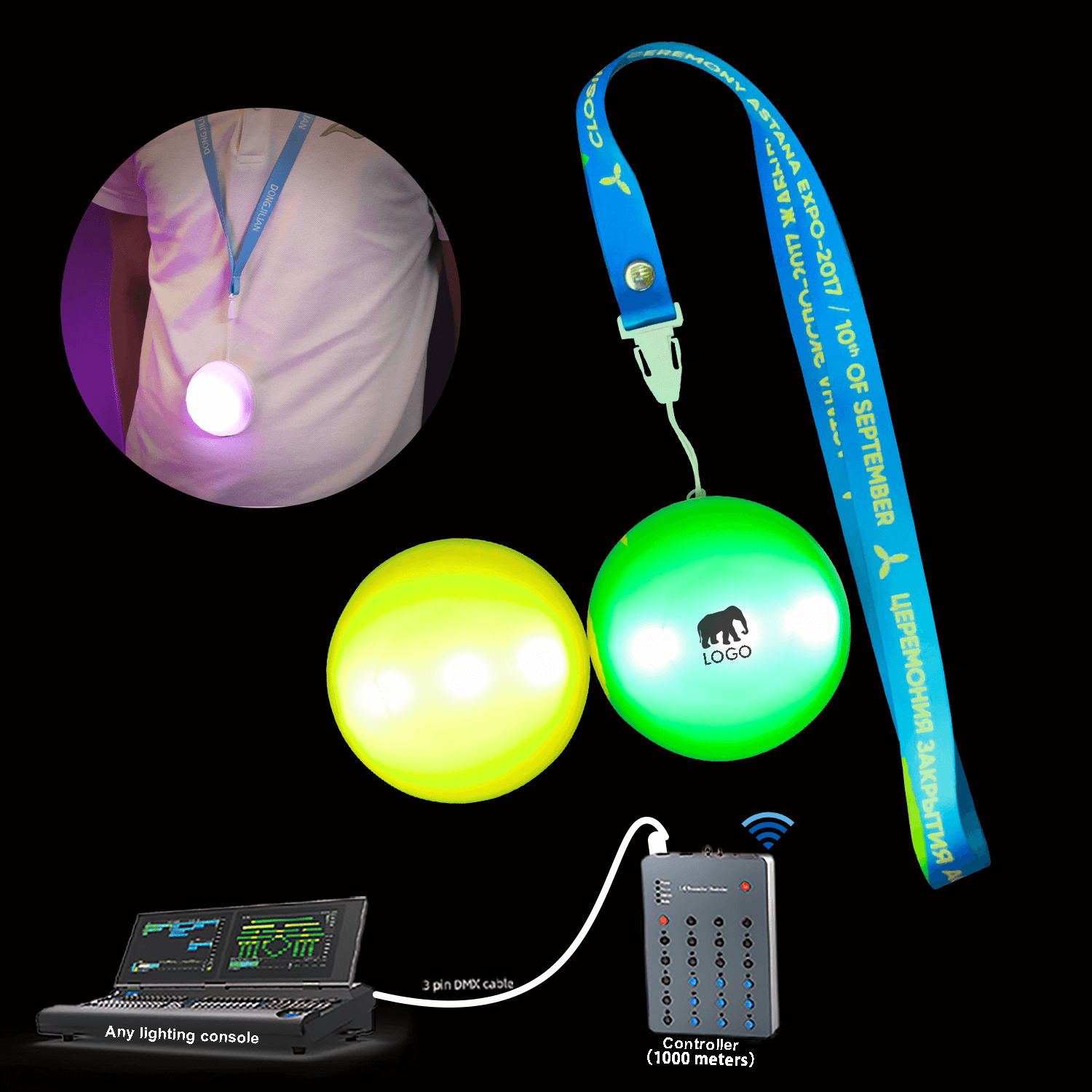 DMX LED Medal Light Railing Light Custom Hanging LED Lamp