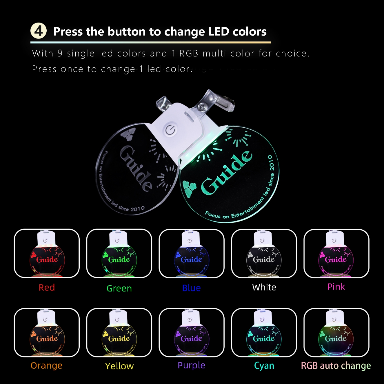 led name badge multicolor