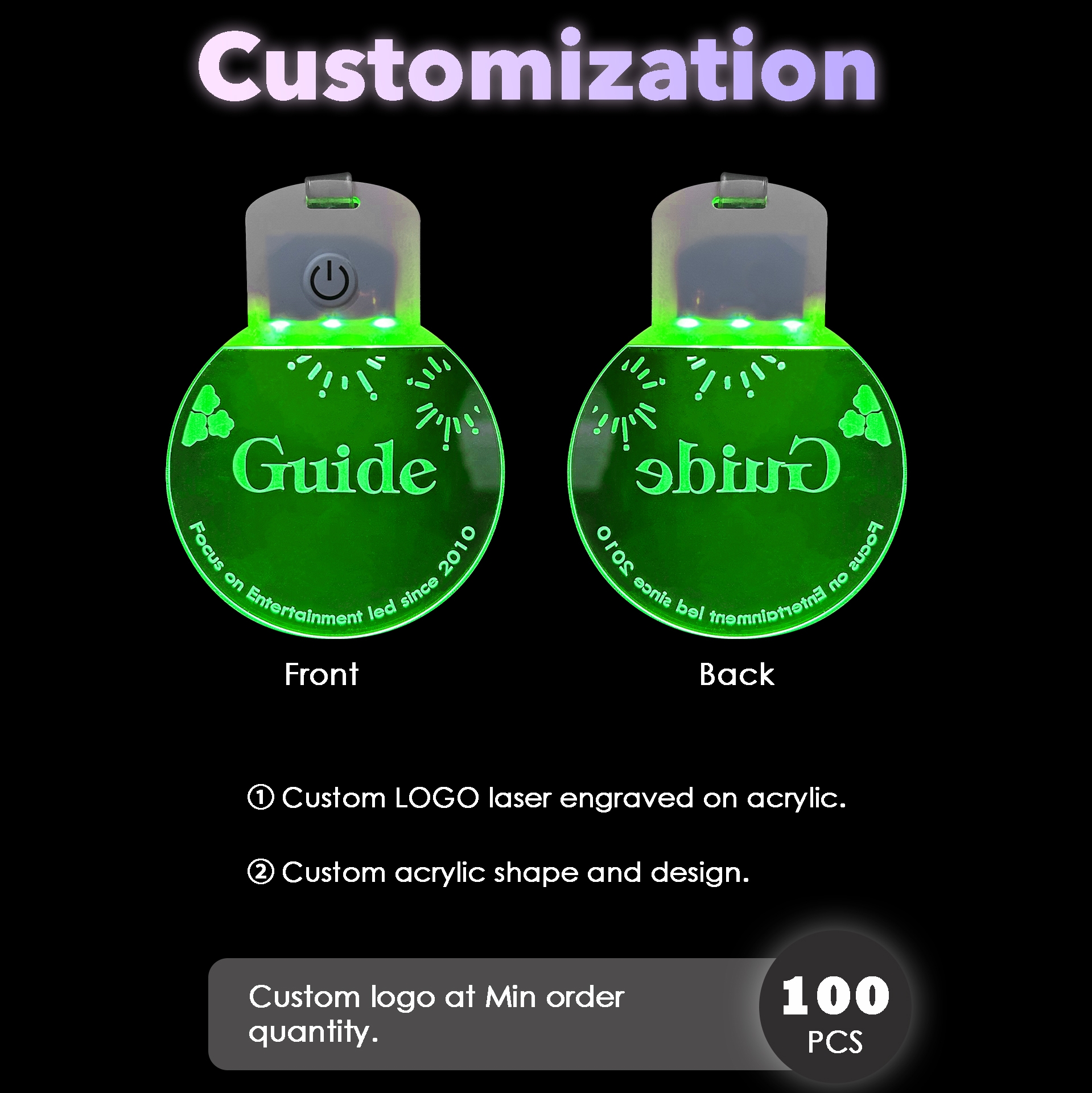 custom led name badge