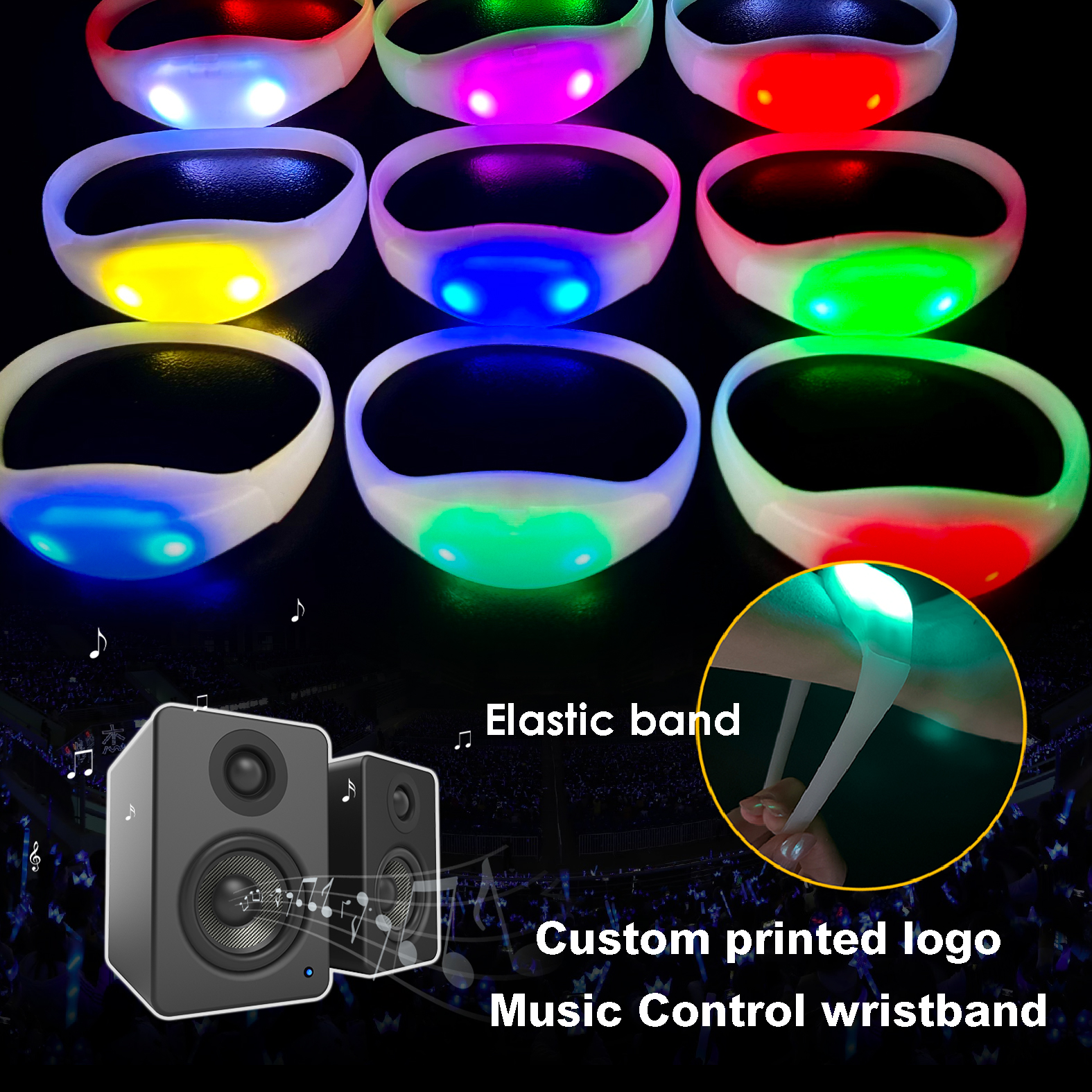sound activvated led wristband