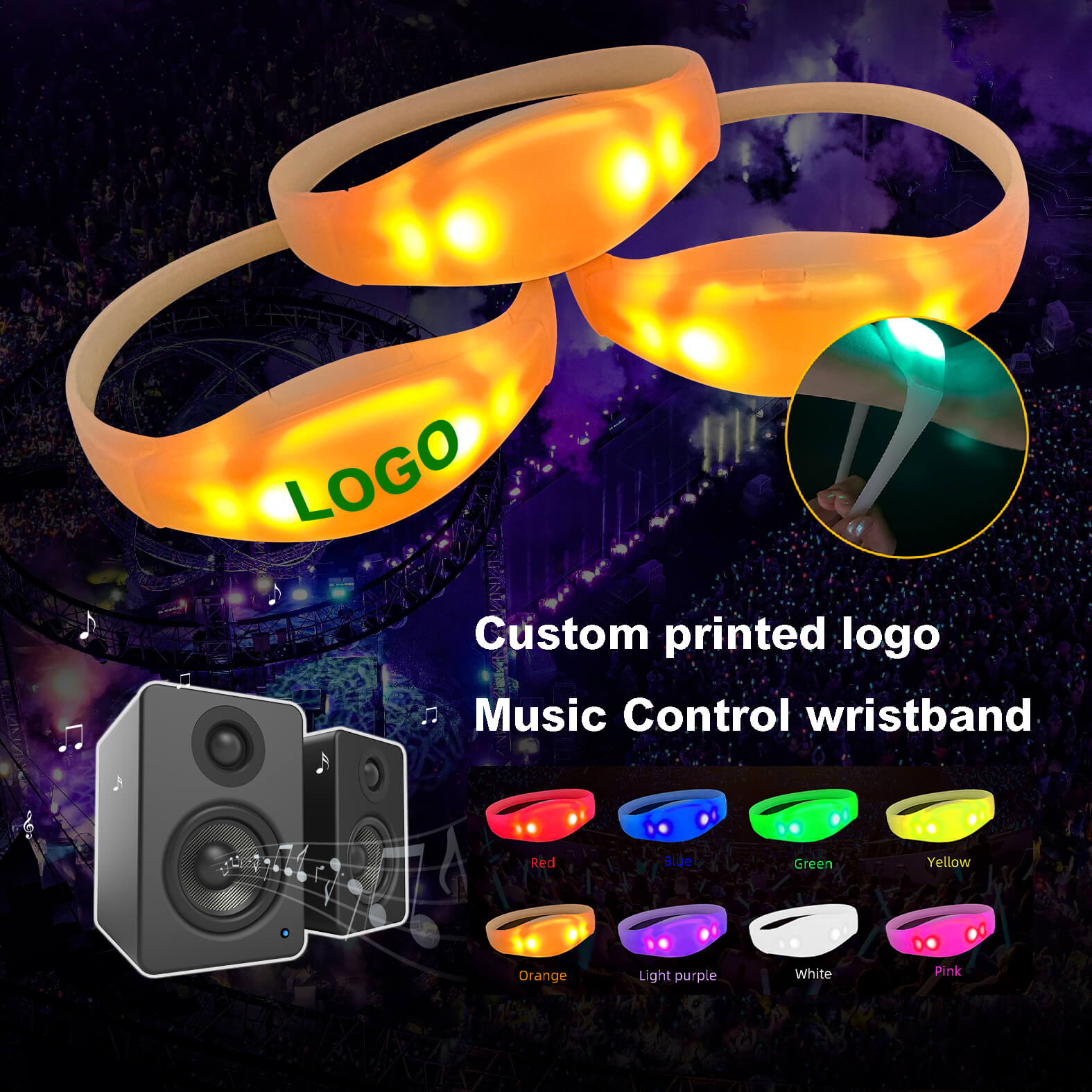 glow bracelets custom music