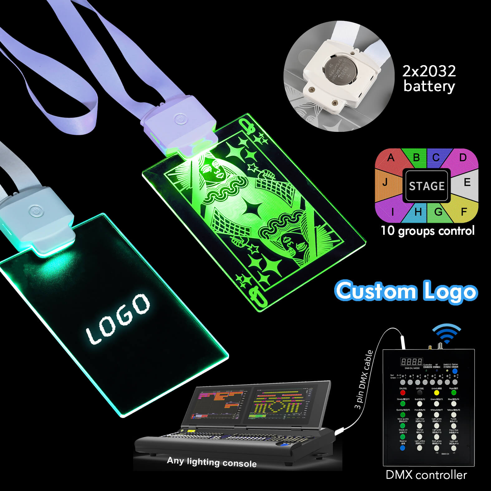 event crowd led lanyard