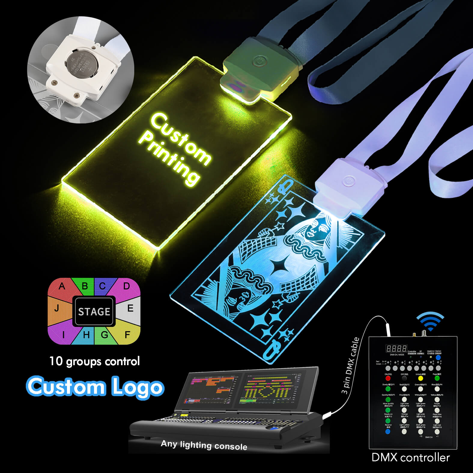 lanyards acrylic led