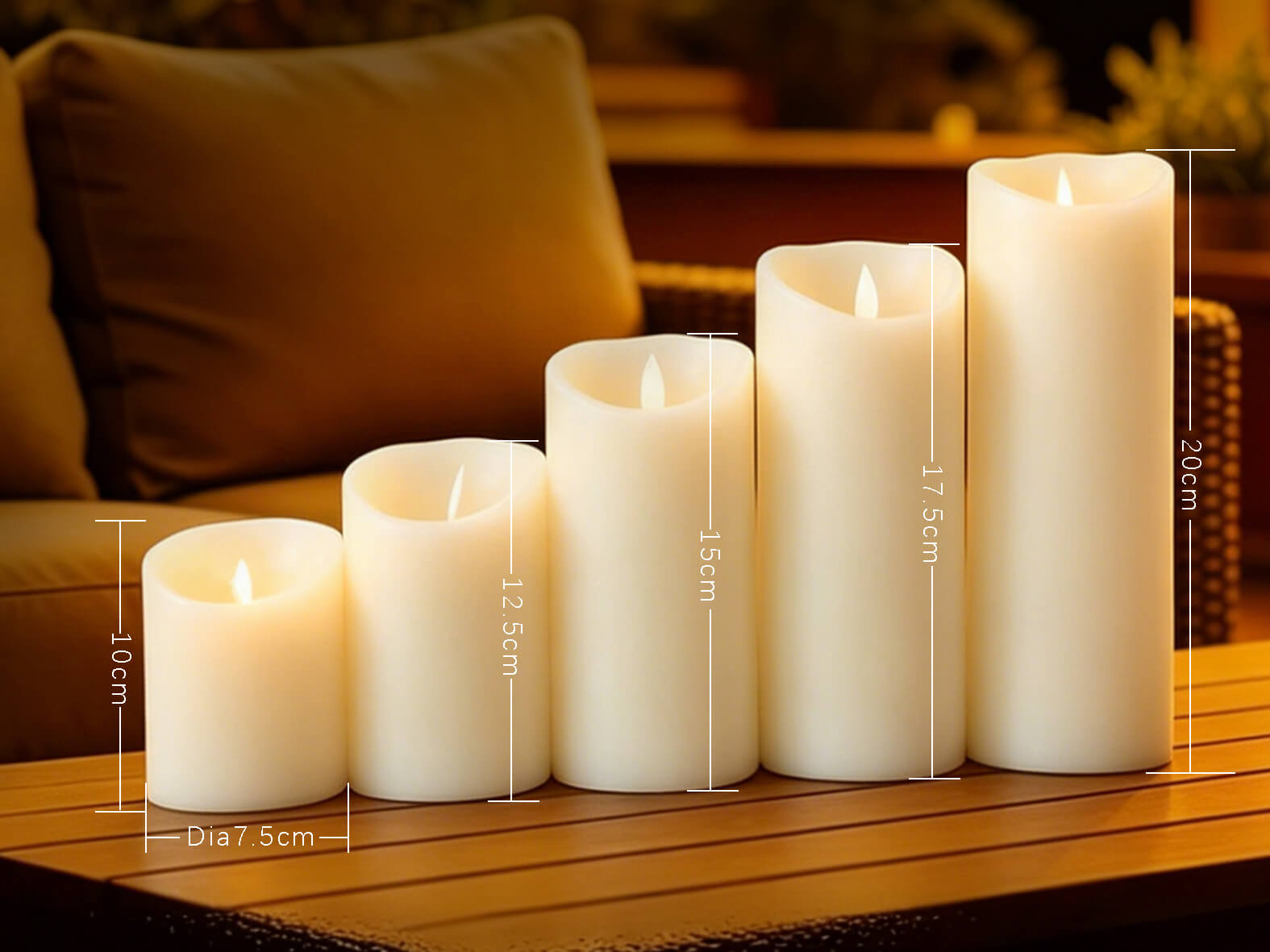 led candle pillar