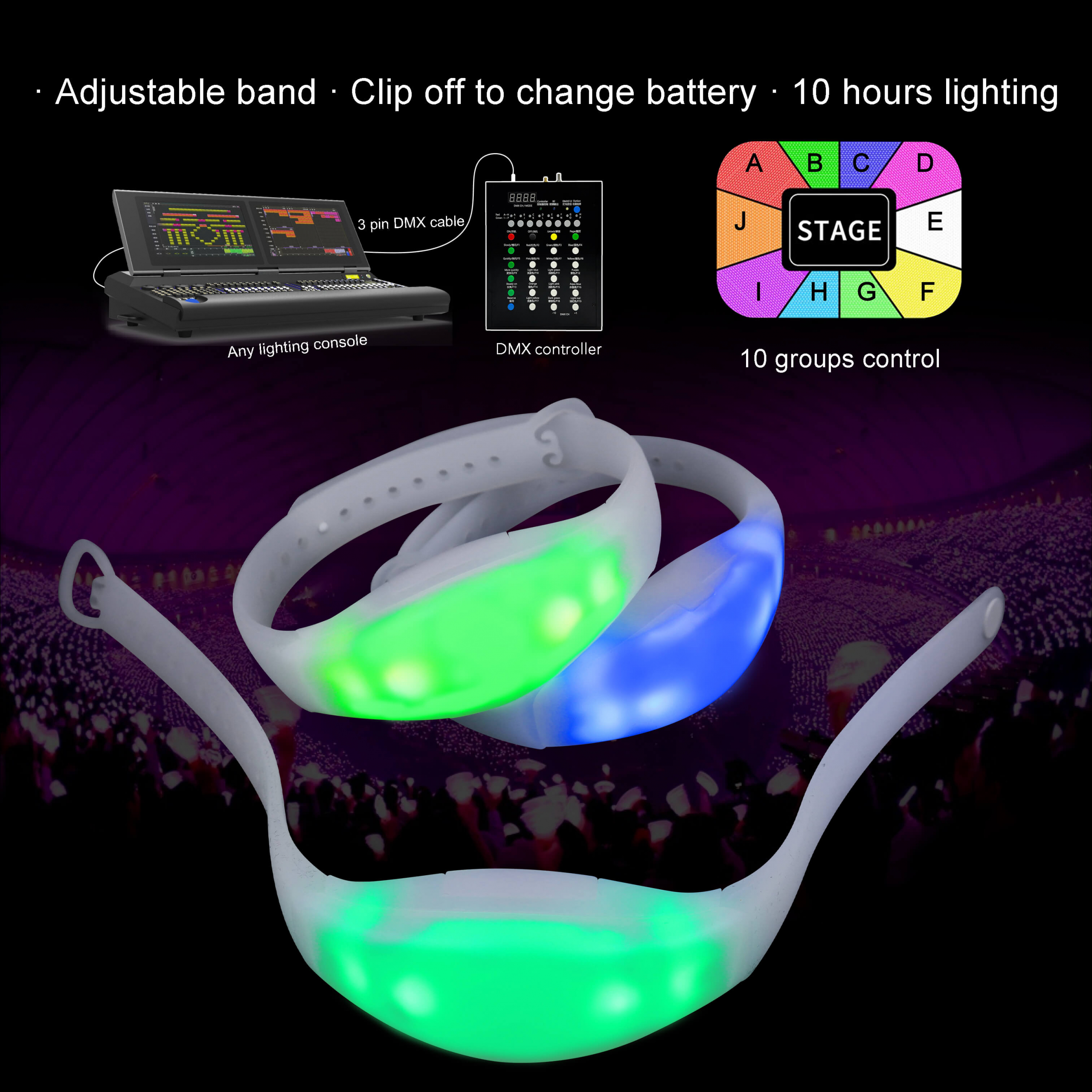 led bracelet led light up wristband
